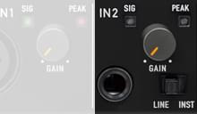 Tascam US-1x2 – Instrumenteneingang