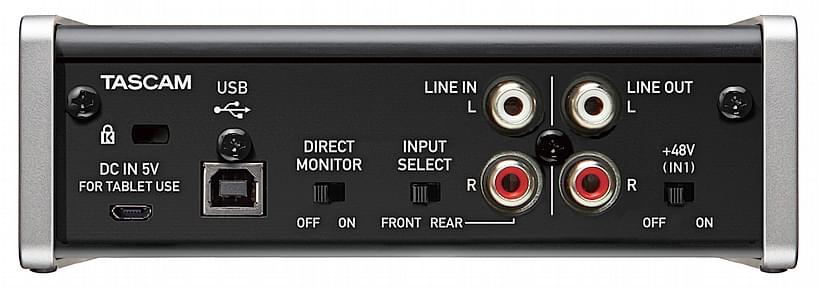 Tascam US-1x2 – Rückseite