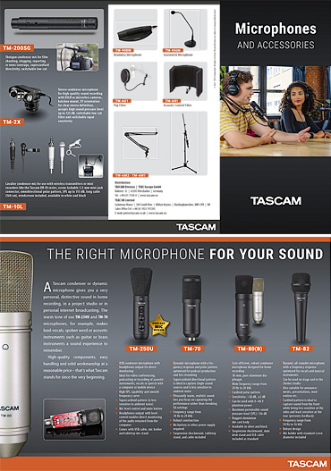 Tascam Microphones Flyer