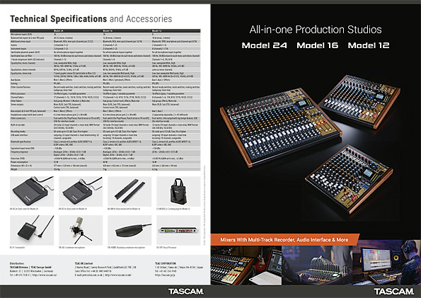 Tascam Model 12, Model 16, Model 24