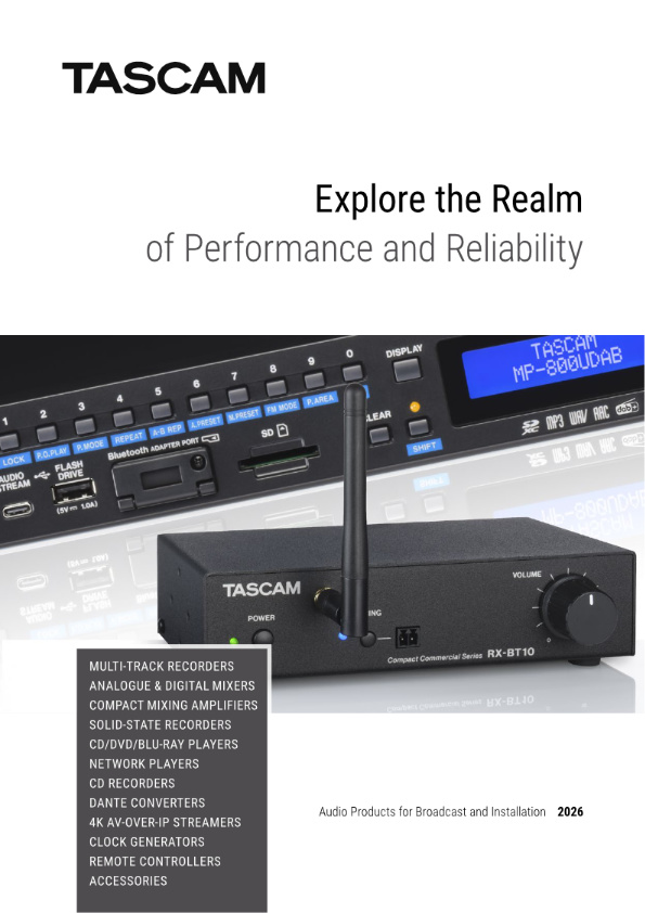 Tascam | Audioprodukte für Rundfunk und Installation (2026)