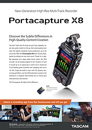 Tascam advert | Portacapture X8 – New-Generation High-Res Multi-Track Recorder