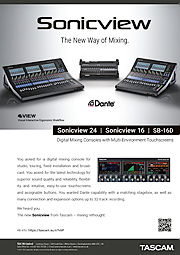 Tascam advert | Sonicview 16 / Sonicview 24