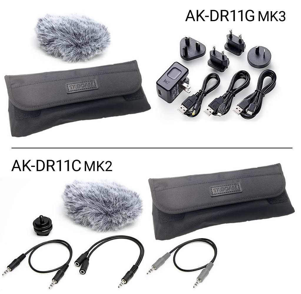 Zubehörpaket für Audiorecorder der DR-Serie | Tascam AK-DR11