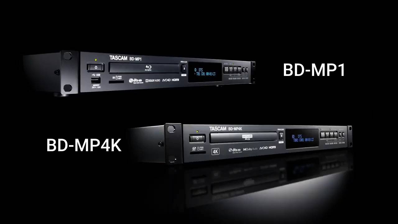 Tascam BD-MP4K  Lecteur Blu-ray/Multimedia 4K/UHD professionnel pour le  touring et l'installation fixe