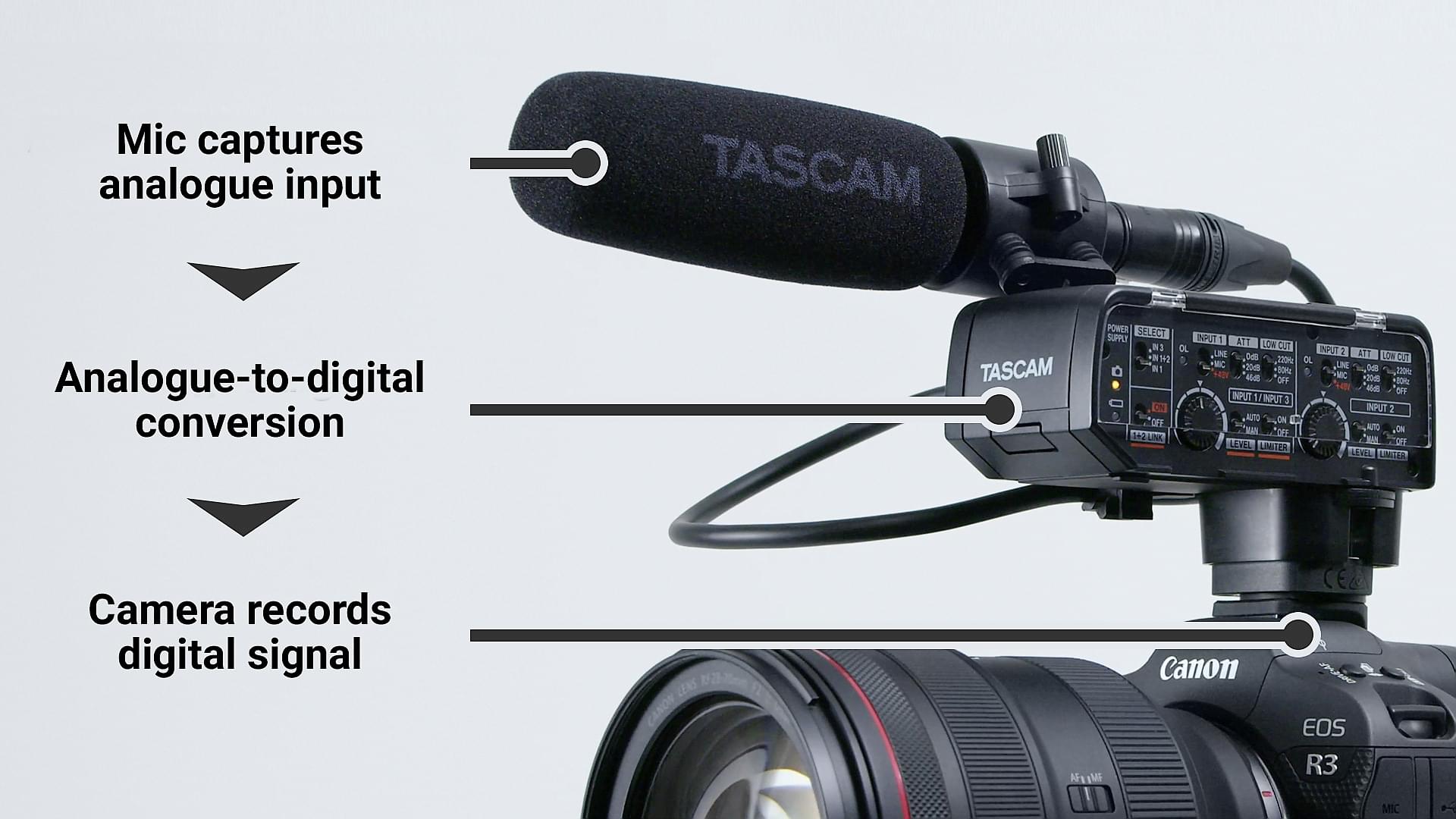 Tascam TM-200SG  Micro canon statique pour tournage vidéo