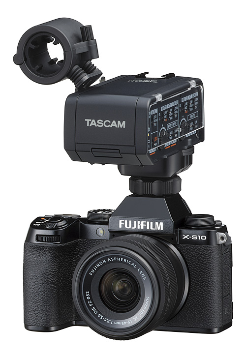 Tascam CA-XLR2d-F mit Fujifilm X-S10