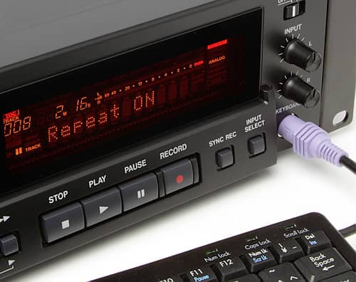 Play, Pause, Record, Stop, Skip and other functions can be controlled using a PC keyboard.