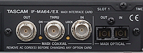 MADI optical, MADI coaxial interface on the Tascam DA-6400 multi-track recorder