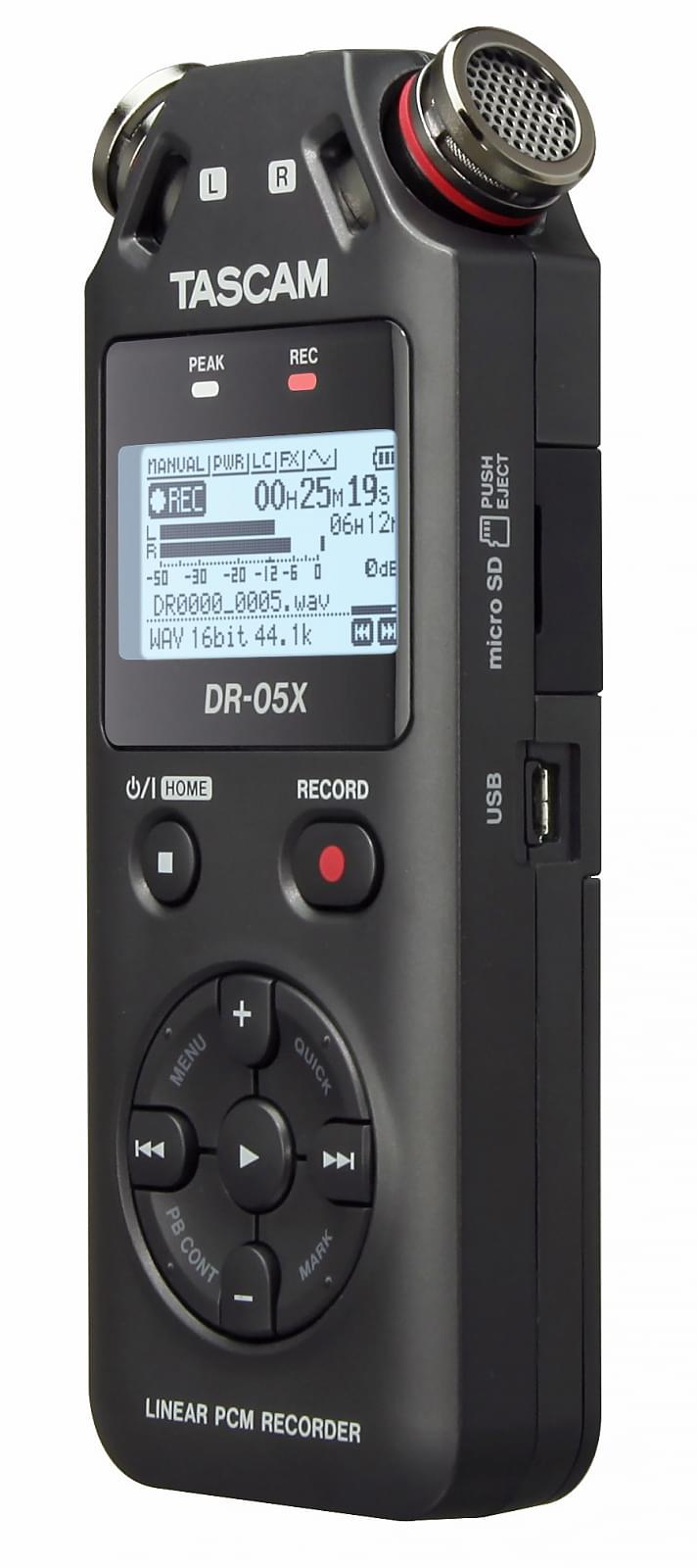 Right angle view | Tascam DR-05X