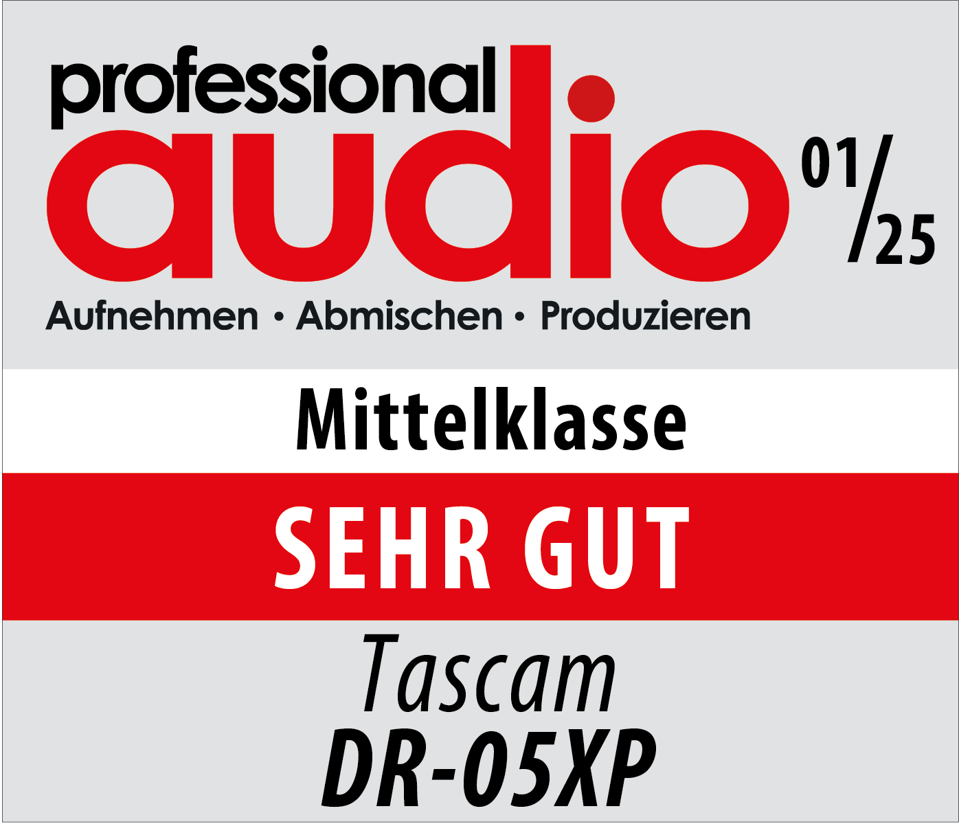 Tascam DR-05XP ist „Sehr gut“