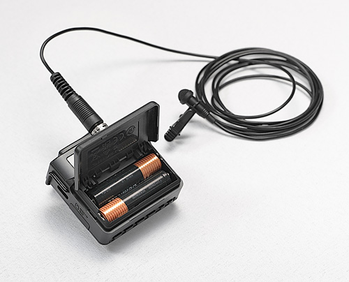 Only two AAA batteries are required for hours of continuous recording.