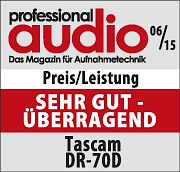 Testsiegel 'Sehr Gut / Überragend' Professional Audio