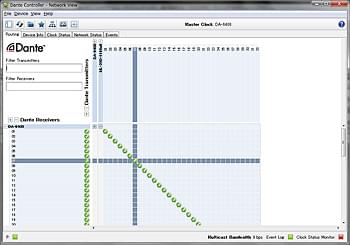 Dante Controller routing window | Tascam ML-32D