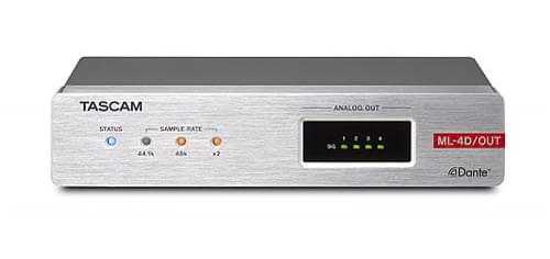 Tascam ML-4D/OUT | Four-Channel Dante-Analogue Converter With DSP Mixer