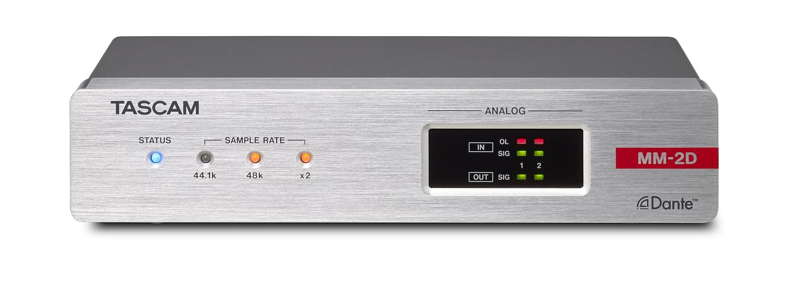 Two-Channel Analogue-Dante-Analogue Converter With DSP Mixer | Tascam MM-2D