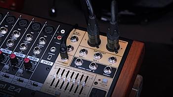 Master section of the Tascam Model 24 Hybrid Recording Console