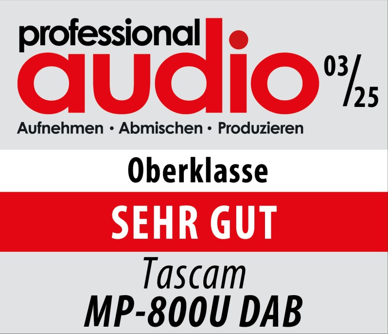 Tascam MP-800UDAB ist „Oberklasse – Sehr gut“
