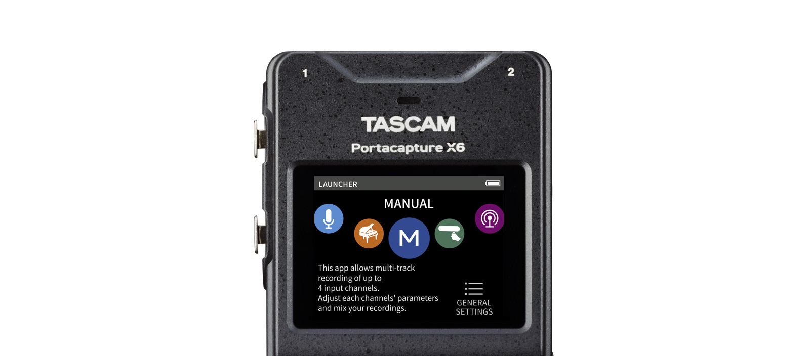 TASCAM Portacapture X6 – Écran du Lanceur