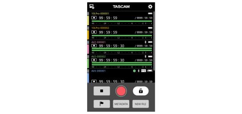 App für Fernsteuerung und Audio-Monitoring | Tascam Tascam Recorder Connect