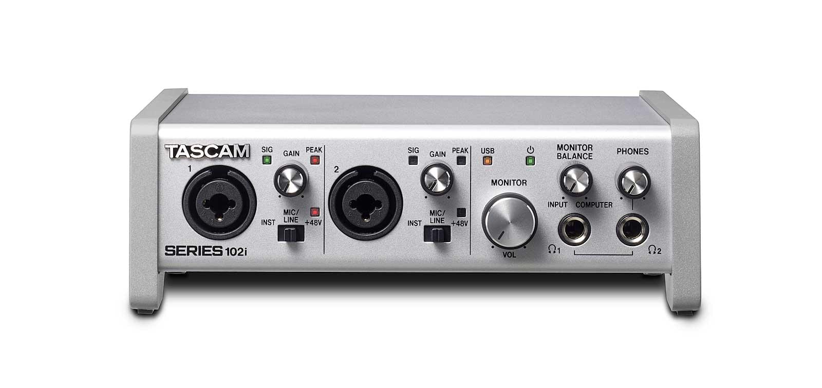 USB Audio/MIDI Interface With DSP Mixer (10 in, 4 out) | Tascam SERIES 102i