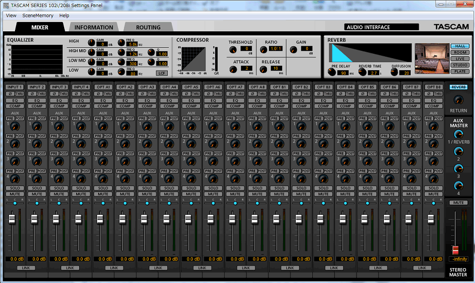 Tascam SERIES 102i/208i | Software-Mischer