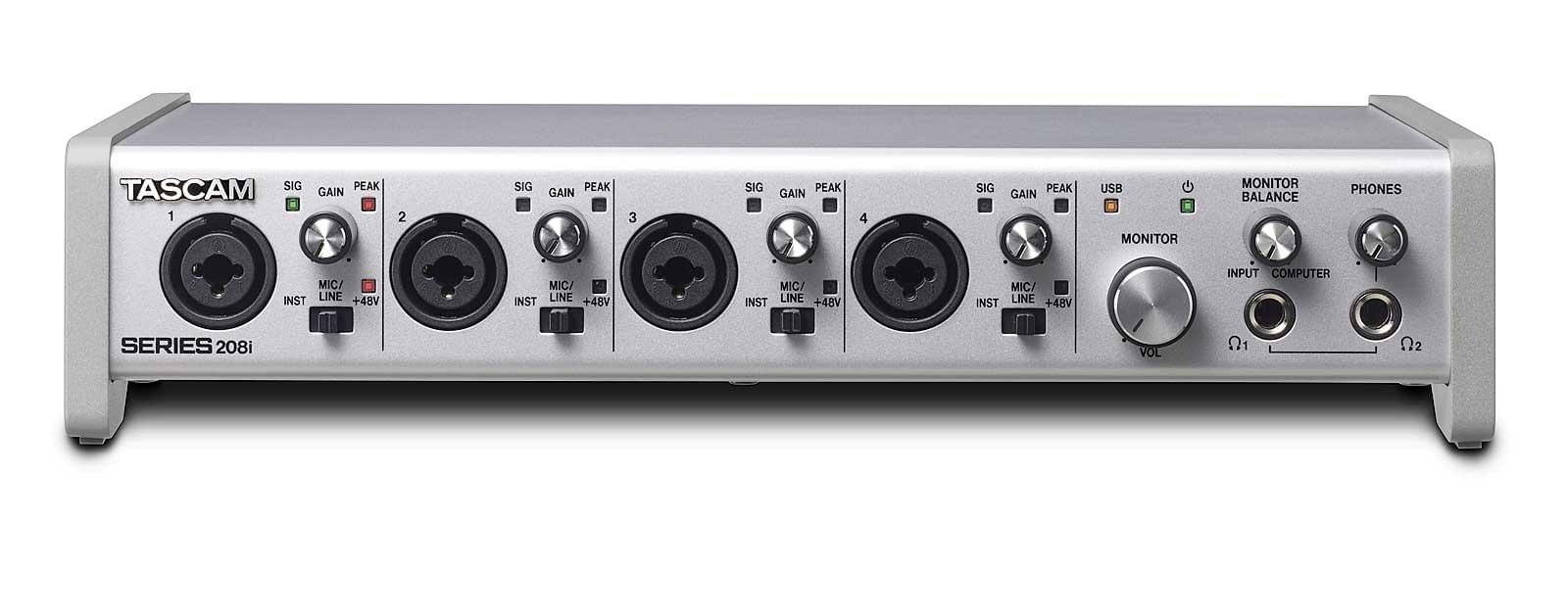 USB Audio/MIDI Interface With DSP Mixer (20 in, 8 out) | Tascam SERIES 208i