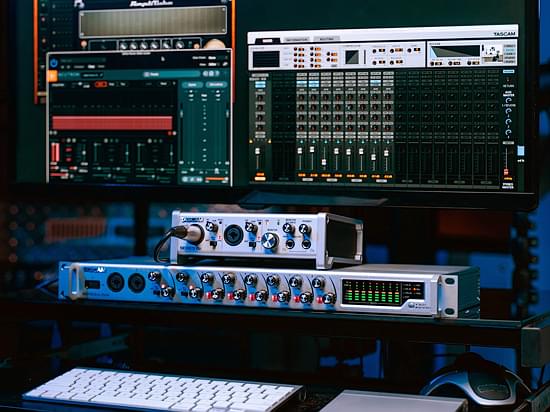 Tascam SERIES 8p Dyna in a home recording studio