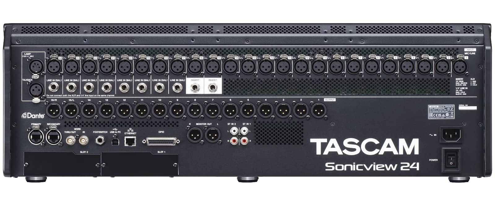Rear view | Tascam Sonicview 24