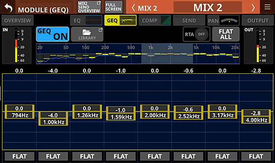 Tascam Sonicview – Graphic EQ