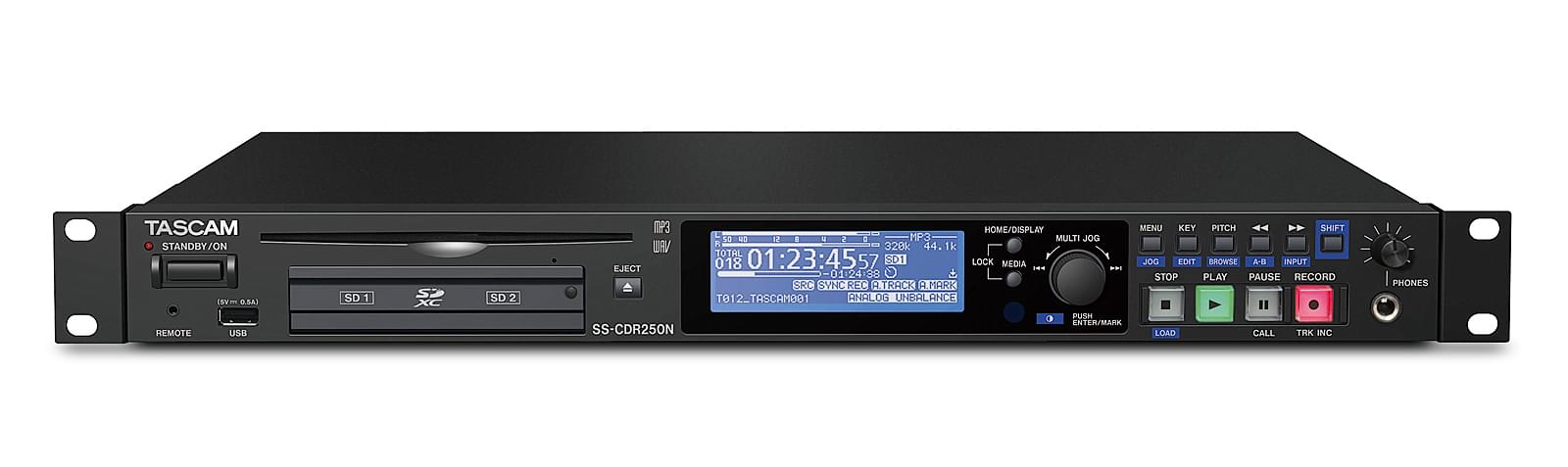 Netzwerkfähiger Solid-State-/CD-Audiorecorder | Tascam SS-CDR250N