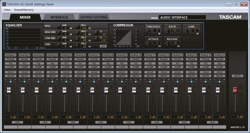  Tascam US-16x08 Rackmount USB Audio/MIDI Interface for