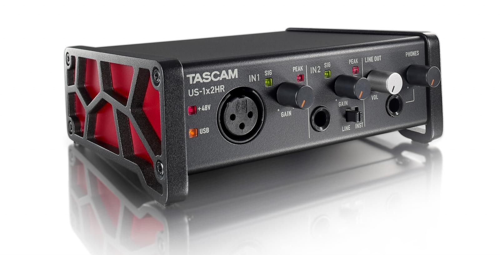 High-Resolution USB Audio Interface (2 in / 1 mic, 2 out) | Tascam US-1x2HR
