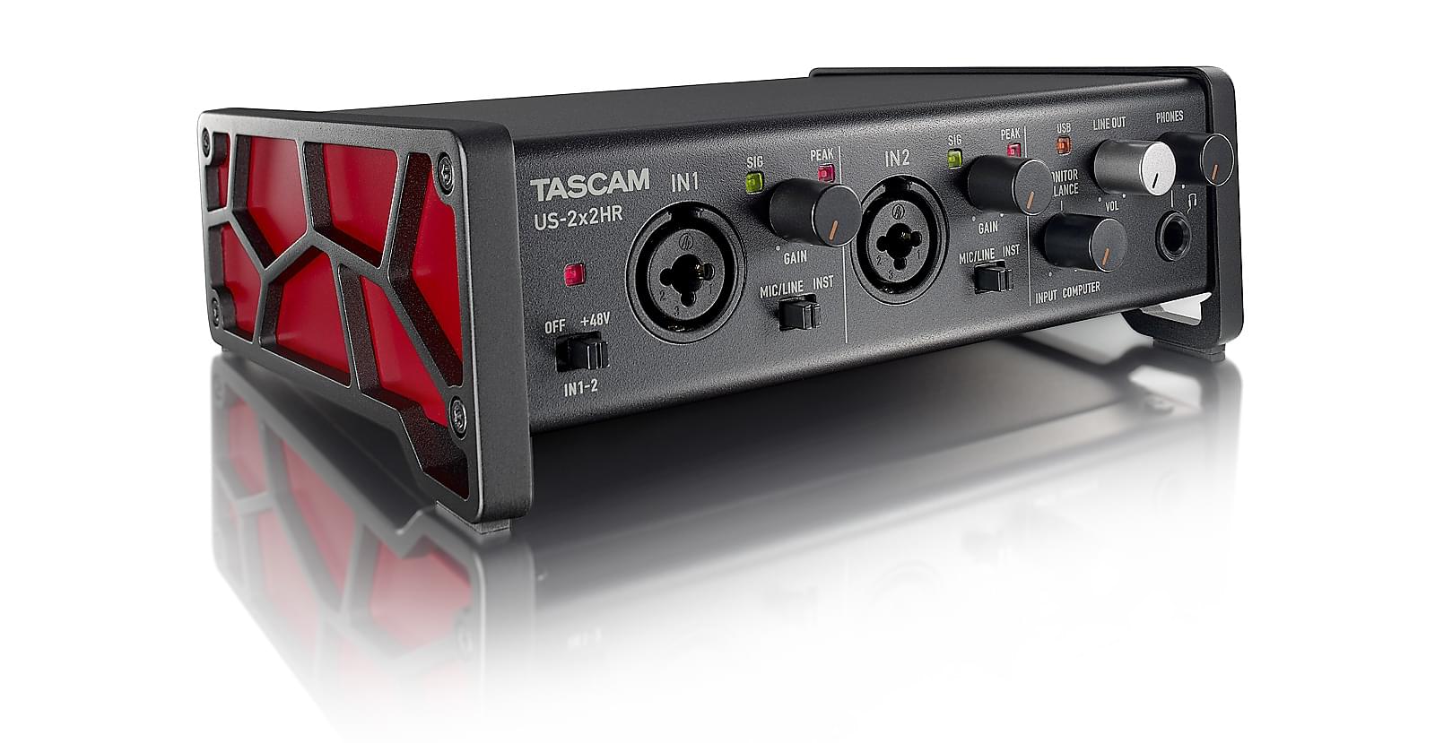 High-Resolution USB Audio/MIDI Interface (2 in, 2 out) | Tascam US-2x2HR