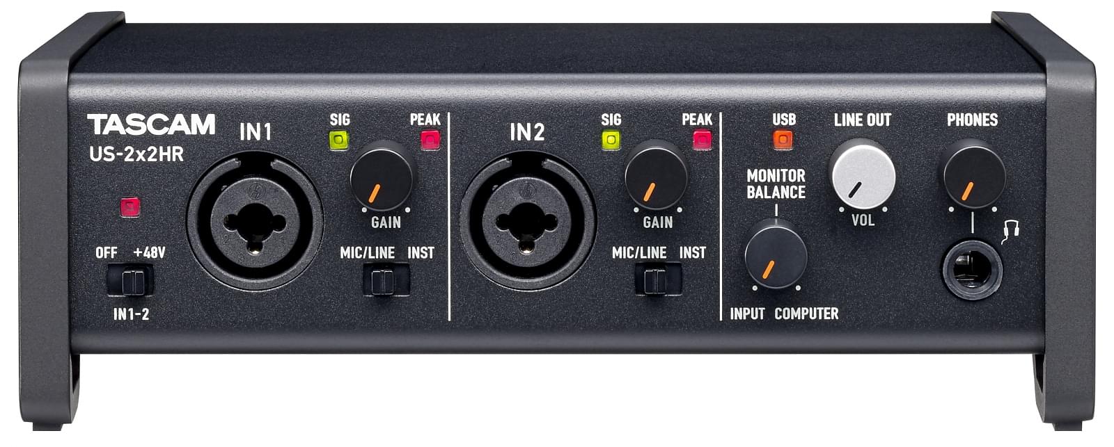 Tascam US-2x2HR  High-Resolution USB Audio/MIDI Interface (2 in, 2 out)