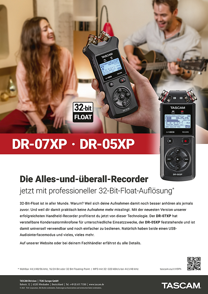 Tascam-Anzeige | DR-07XP, DR-05XP