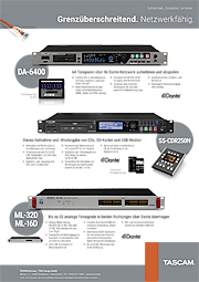 Tascam-Anzeige | Vernetzbare Audioprodukte