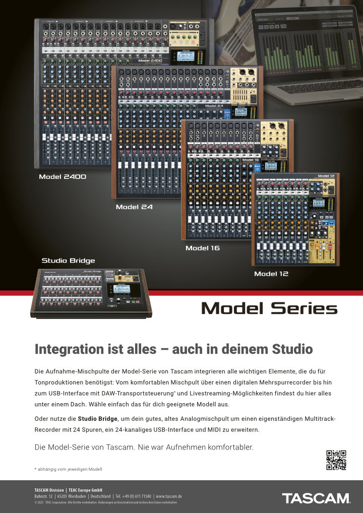 Tascam-Anzeige | Die Model-Serie von Tascam