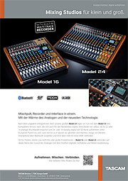 Tascam-Anzeige | Model 16, Model 24 – Mixing Studios für klein und groß