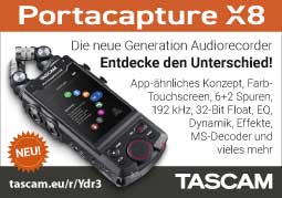 Tascam-Anzeige | Portacapture X8 – Multitrack-Recorder der neuesten Generation
