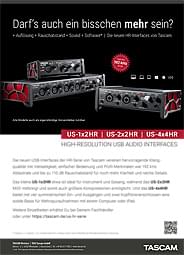Tascam-Anzeige | US-1x2HR, US-2x2HR, US-4x4HR – Darf’s auch ein bisschen mehr sein?