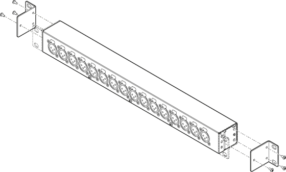 Odłączane uszy rackowe w module Tascam BO-16DX/IN