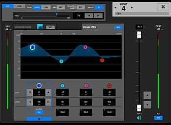 Eingangs-EQ der Tascam Dante Kompaktprozessoren