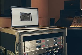 Two units mounted with a rackmount bracket | Tascam Dante Compact Processor Series