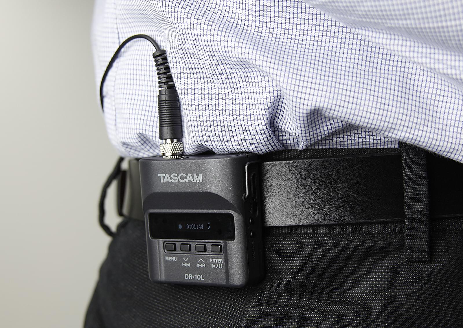 Attached to belt | Tascam DR-10L