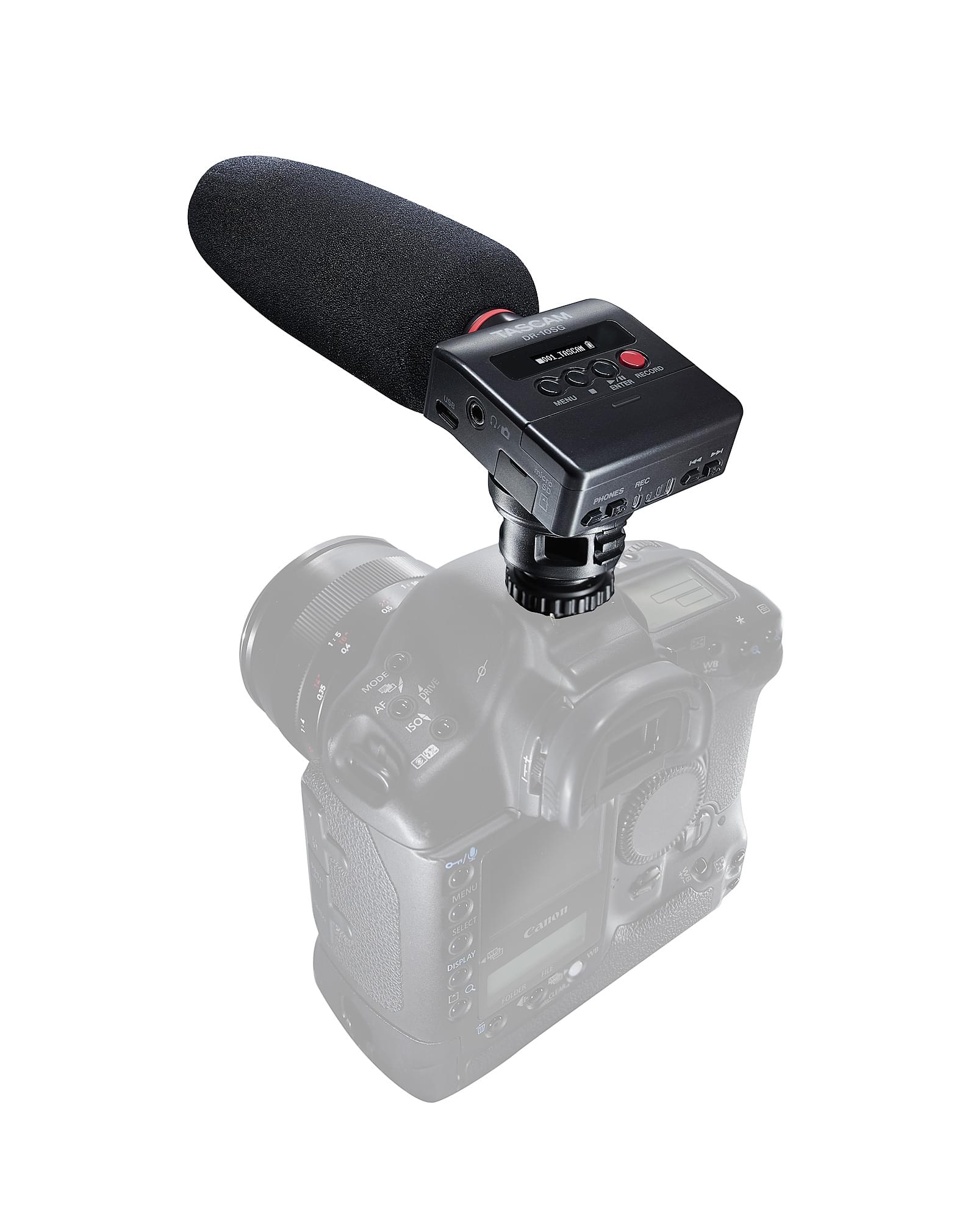 Tascam DR-10SG | Camera-mountable audio recorder with shotgun microphone