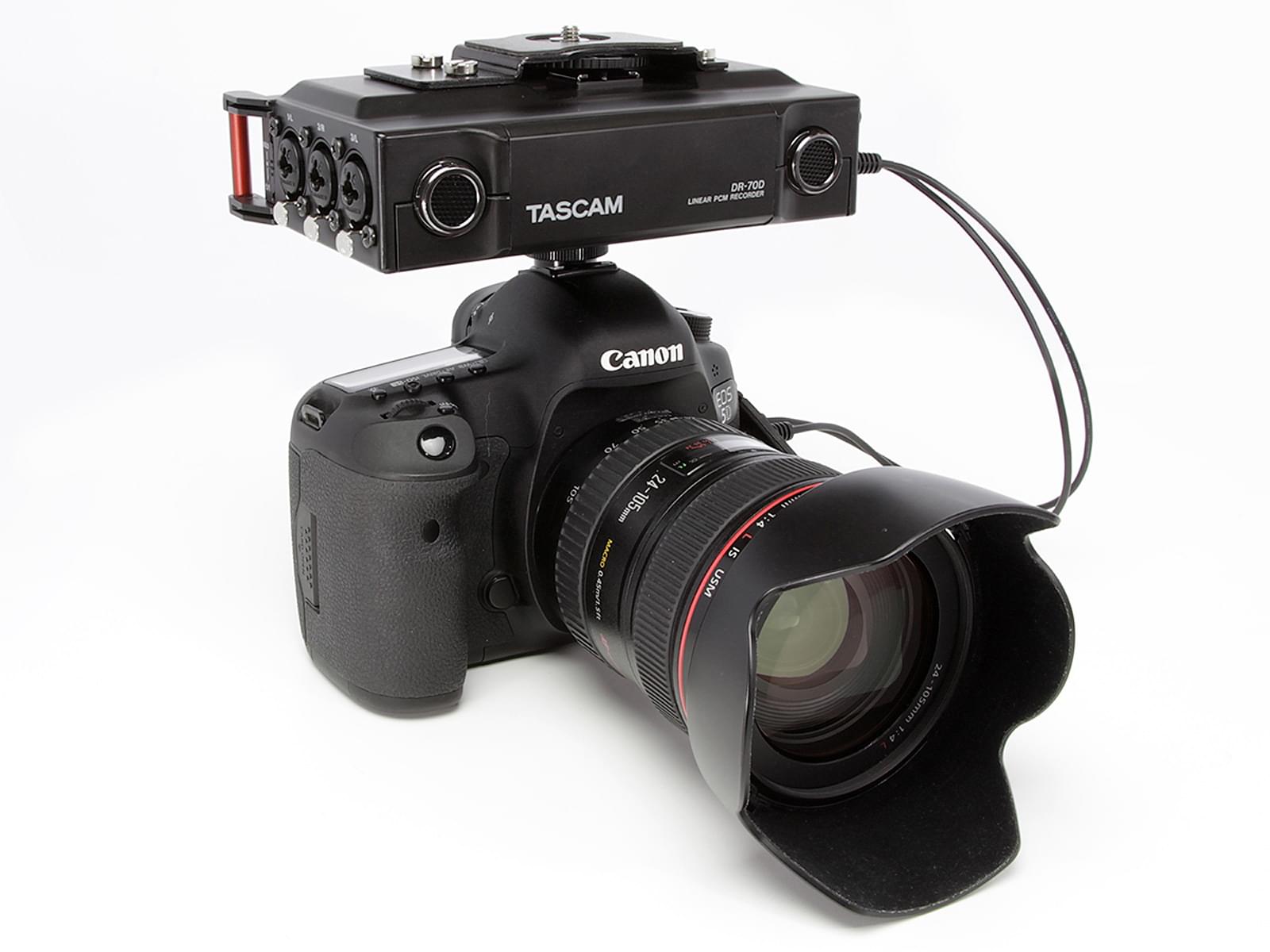 Mounted on camera | Tascam DR-70D