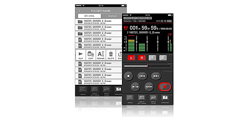 Tascam DR Control | Application de contrôle à distance pour les enregistreurs de la gamme DR