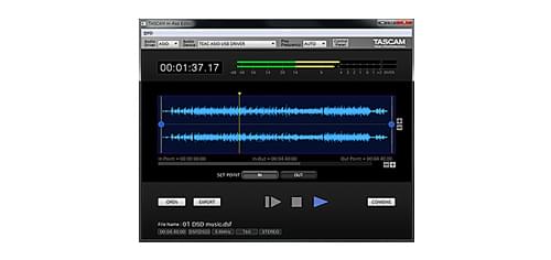 Tascam Hi-Res Editor | Edytor audio DSD/PCM wysokiej rozdzielczości