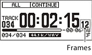 Affichage temporel | Tascam SS-R100